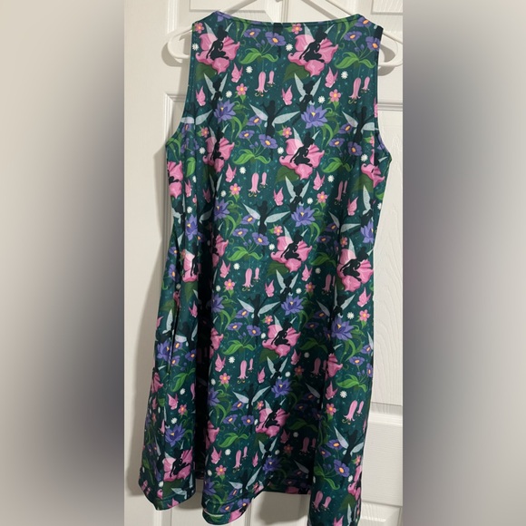 Green Floral Fairy Print Dress with Pink & Purple Accents - Picture 4 of 4